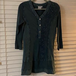 Parsley and Sage boho green tunic shirt